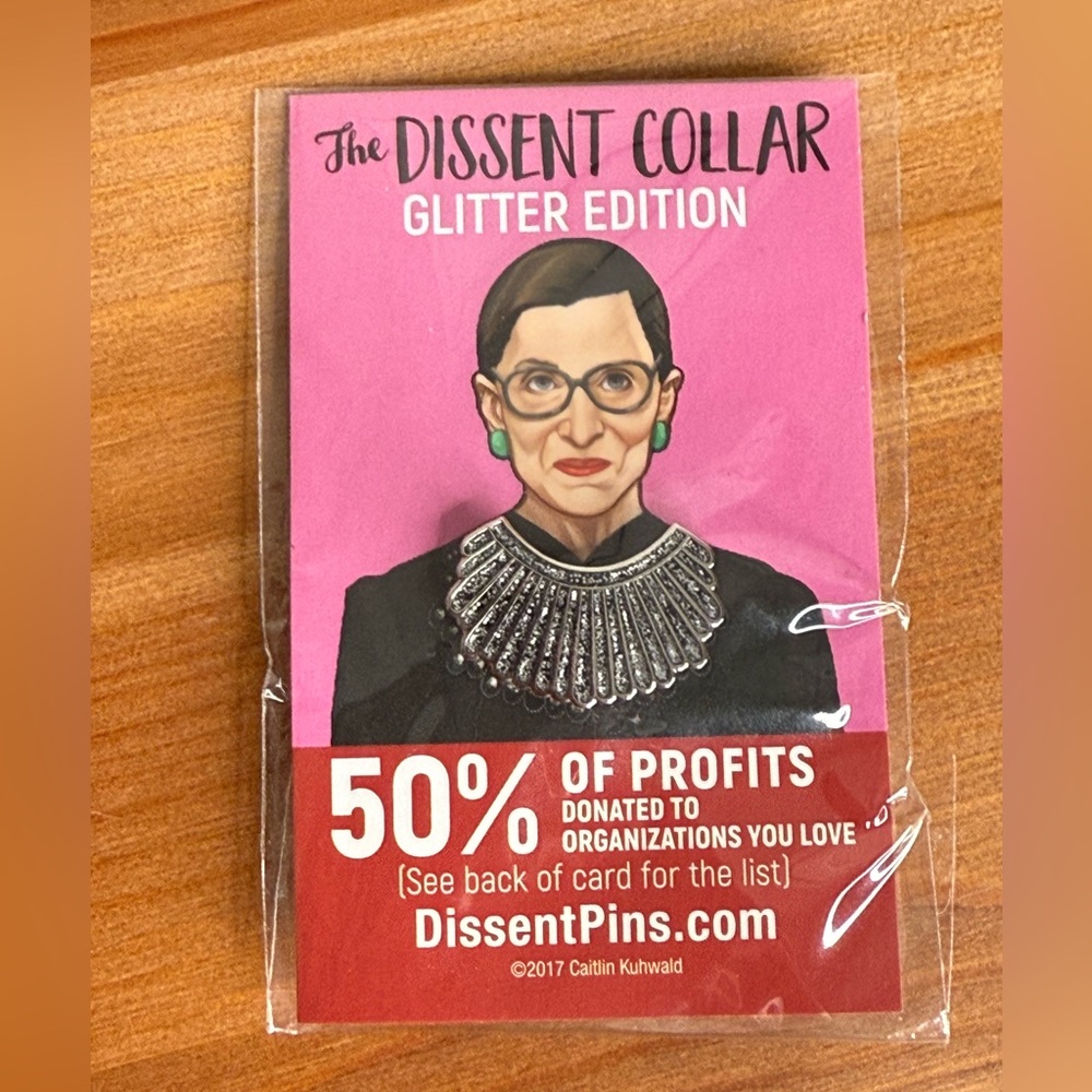 Dissent Pins Ruth Bader Ginsburg Dissent Collar NEW
